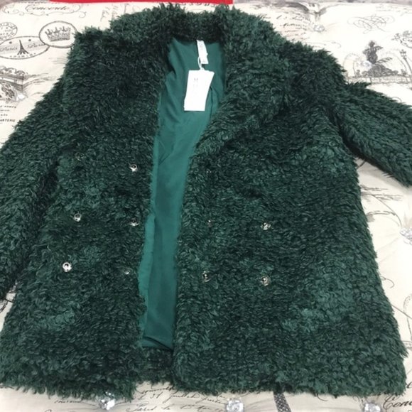 Mural Curly Faux Shearling Teddy Jacket - Picture 5 of 8